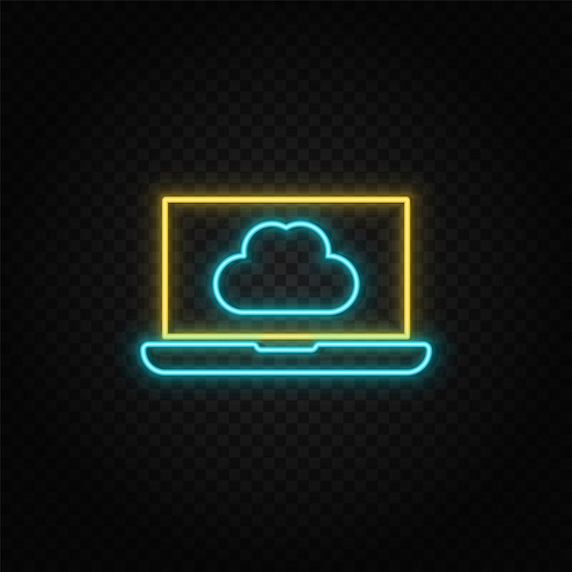 Firewall netbook neon icon Web Development Vector Icon Element of simple symbol for websites web design mobile app infographics Line symbol for website design on white background