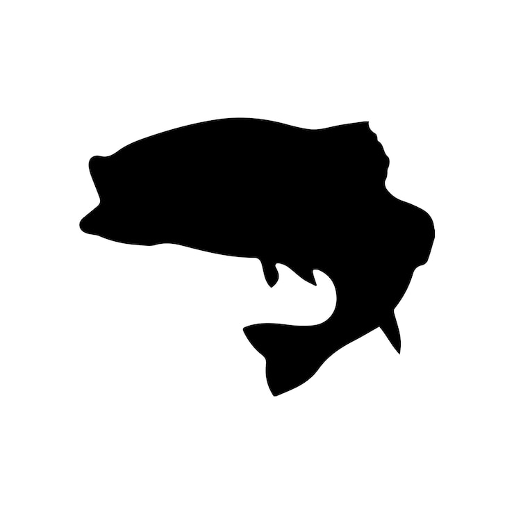 Vektor fish black and white silhouettes set of marine animals