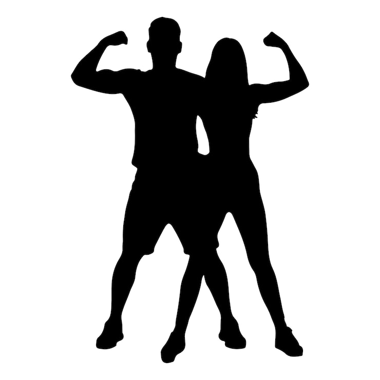 Vektor fitness silhouette man and woman