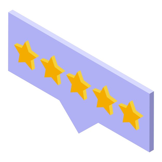 Five golden stars ranking showing positive review for customer satisfaction