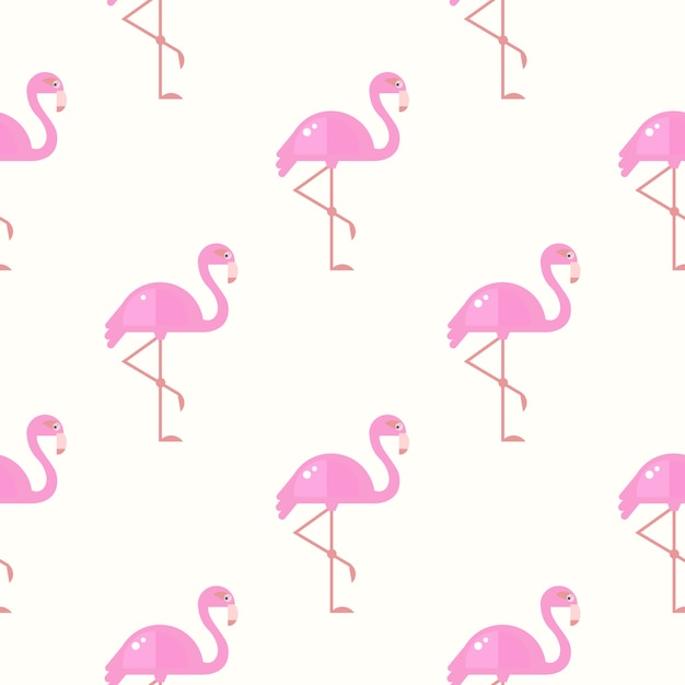 flamingo bird background. retro seamless pattern in vector