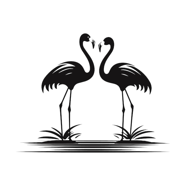 flamingo silhouette vector illustration
