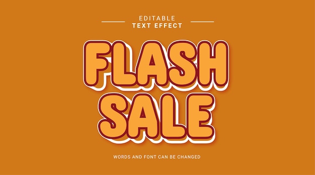 flash sale editable text effect orange red color