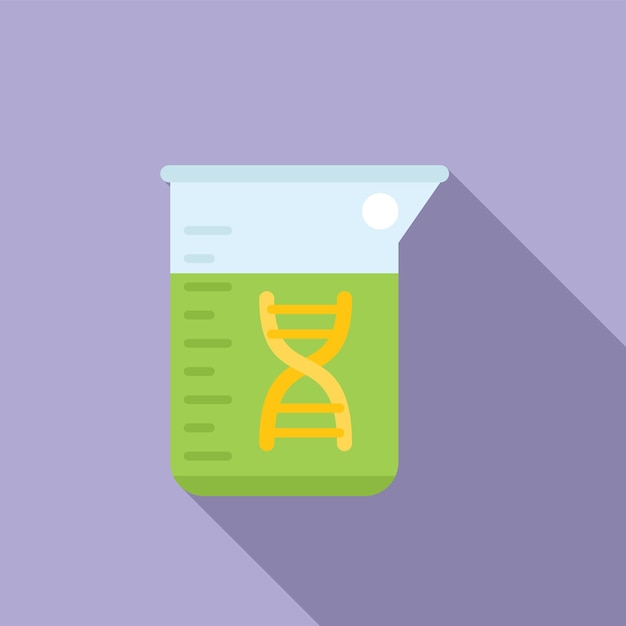 flask science icon flat vector gmo food test organism