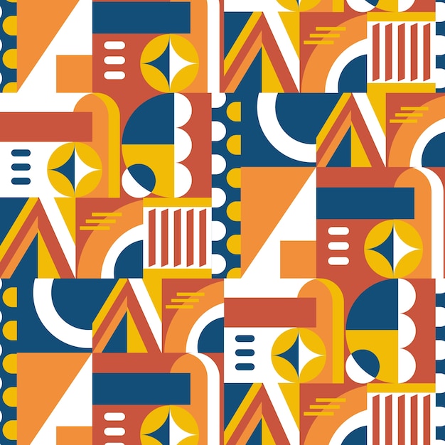 Flat design color blocking pattern