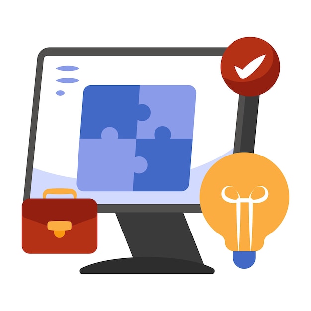 Flat design icon of problem solving