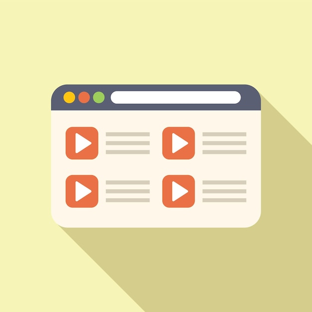 Flat design illustration of video streaming interface
