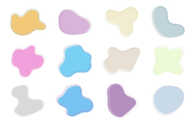 Flat Design Modern Amoeba Fluid Blob Geometric Forms for Banner Design
