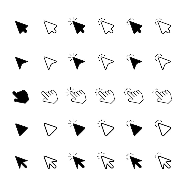 Flat design mouse cursor set