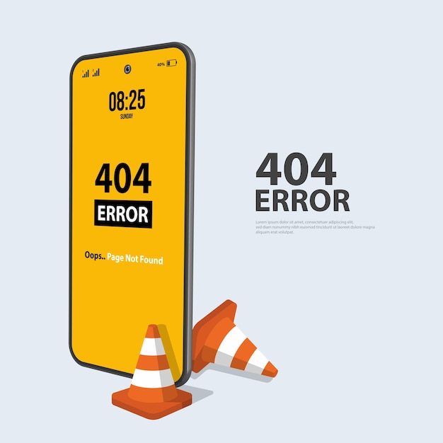 flat error 404 sign layout vector design website 404 page creative concept
