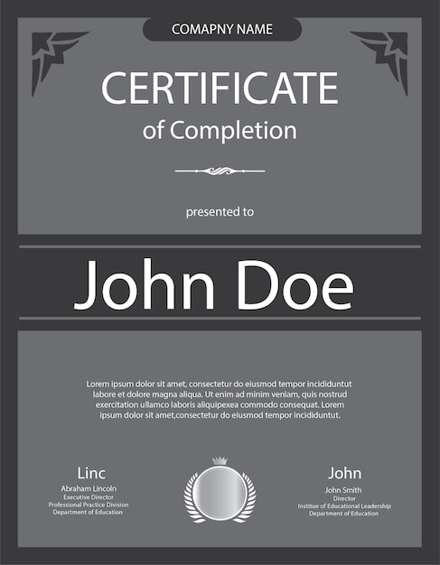 Flat modern certificate template and Certificate of Achievement and Certificate of Completion
