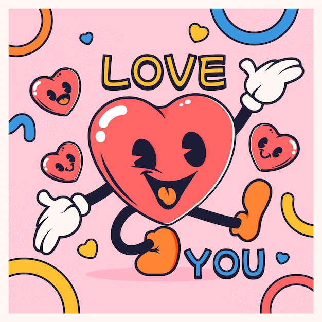 Flat valentine's day illustration