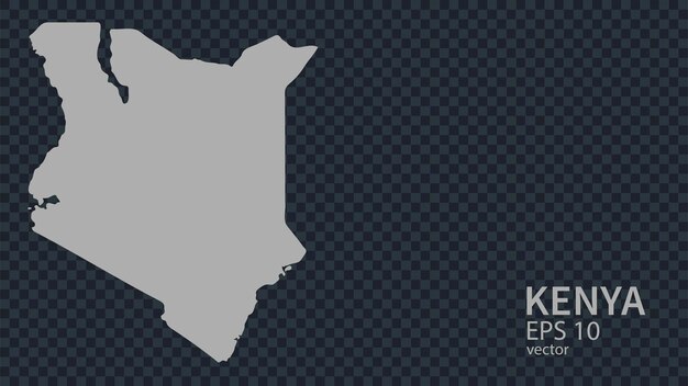 flat vector map of kenya with borders isolated on background flat style