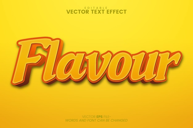 flavour text effect editable graphic text template premium vector
