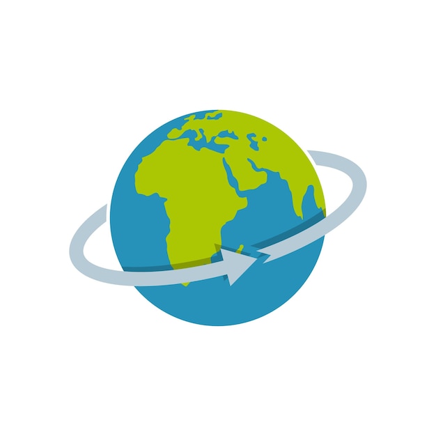 Flight around world icon Flat illustration of flight around world vector icon isolated on white background