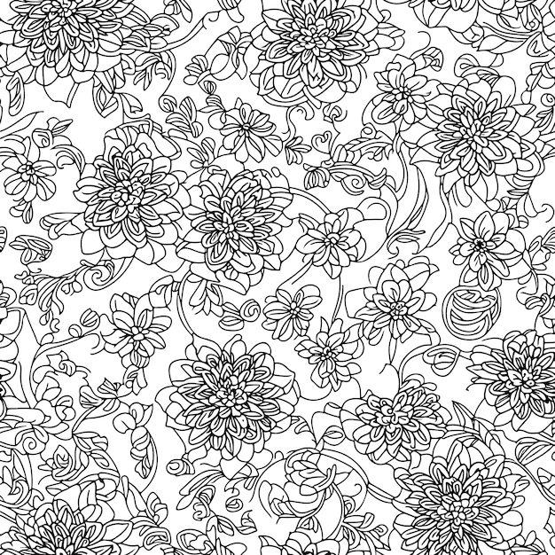 Floral seamless pattern Diagonal flower lines pattern background Line pattern Vector illustration