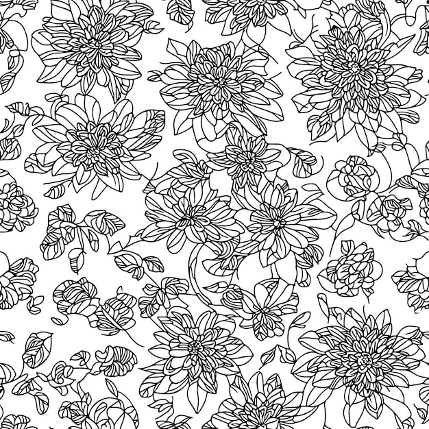 Floral seamless pattern Diagonal flower lines pattern background Line pattern Vector illustration