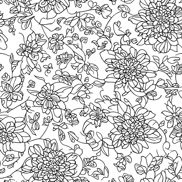 Floral seamless pattern Diagonal flower lines pattern background Line pattern Vector illustration