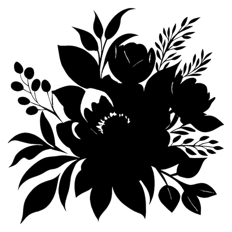 Vektor floral silhouette vector art collection