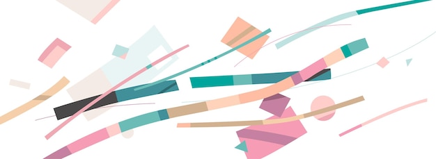 flow of abstract elements of various shapes and colors