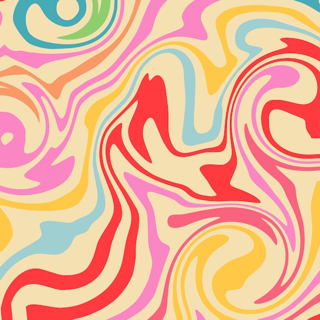 Flower Retro Groovy Hippie Patterns, seamless pattern distortion set in Very Pery lilac.