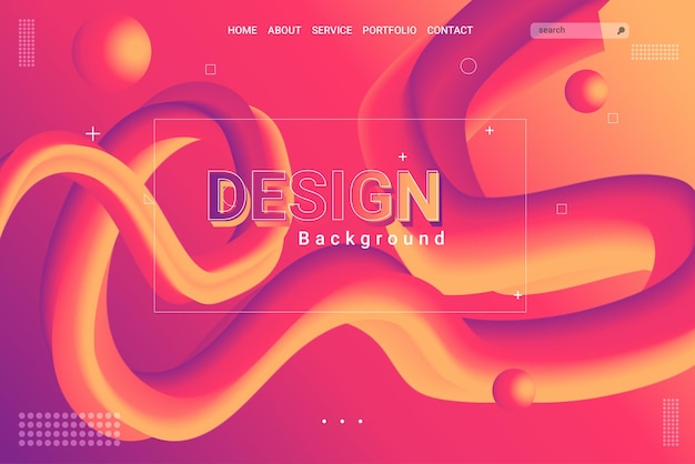 Fluid background template landing page vector editable EPS file