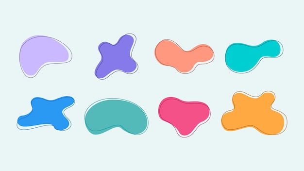 Fluid shape abstract set