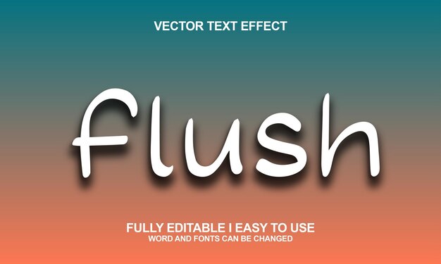 Flush Editable font vector text effect