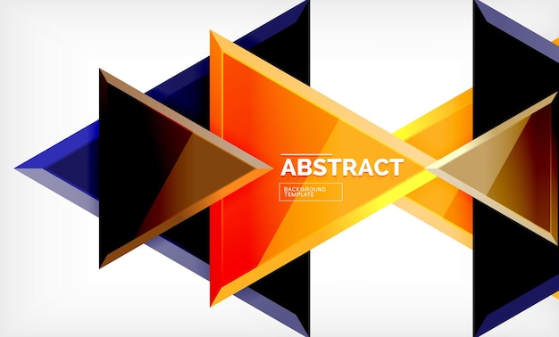 Flying triangles compostion geometric background
