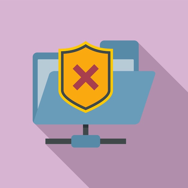 Folder access authentication icon Flat illustration of Folder access authentication vector icon for web design