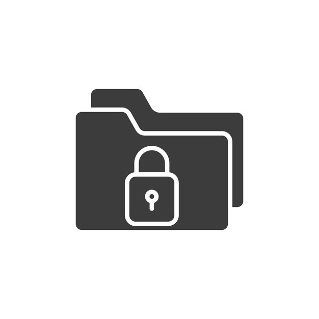 Folder security line icon isolated on white background