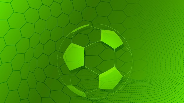 football or soccer background with big ball in green colors