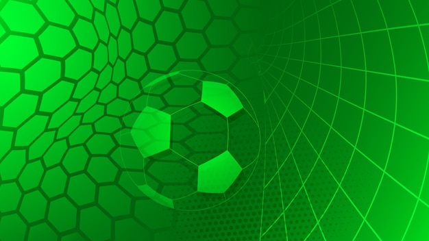 football or soccer background with big ball in green colors