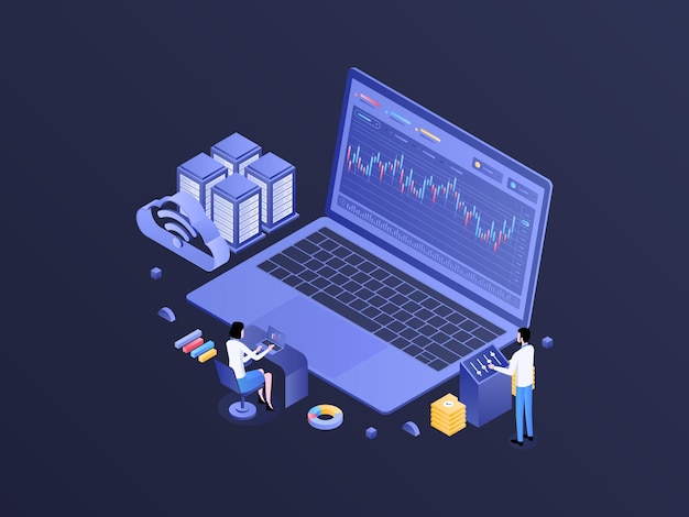 Foreign Currency Isometric Dark Gradient Illustration Suitable for Mobile App Website Banner Diagrams Infographics and Other Graphic Assets