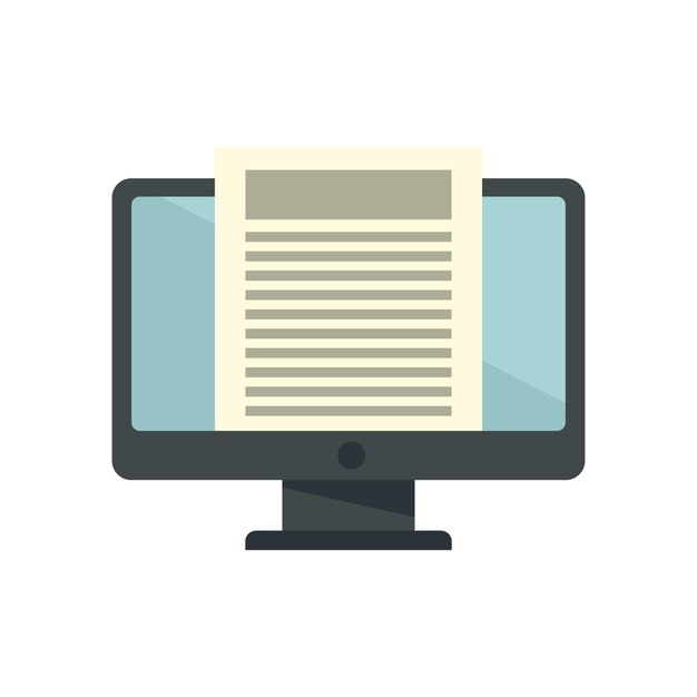 Foreign language pc monitor icon Flat illustration of foreign language pc monitor vector icon isolated on white background