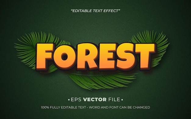 forest editable text effect vector template