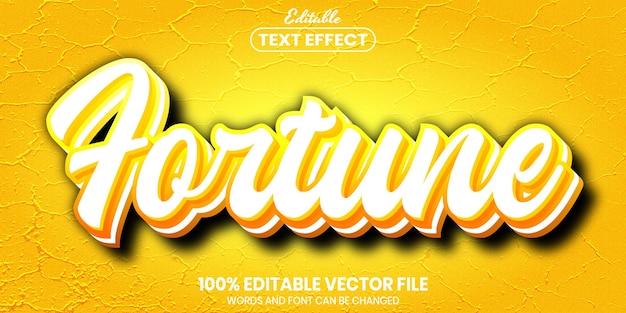 fortune text, font style editable text effect