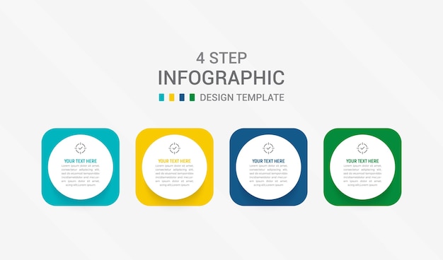 four step infographic element design vector template for presentation process diagram and presentations step workflow layout banner flow chart info graphic vector illustration
