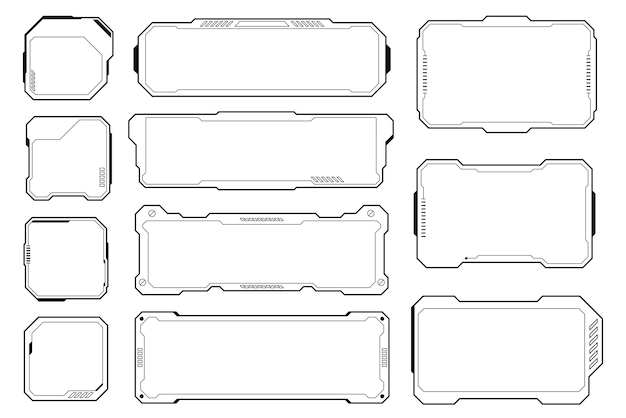 frames user interface elements design modern technology futuristic control panel screen