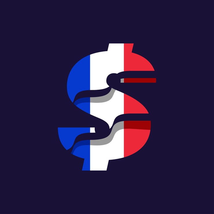 Vektor francie symbol vlajka dolar