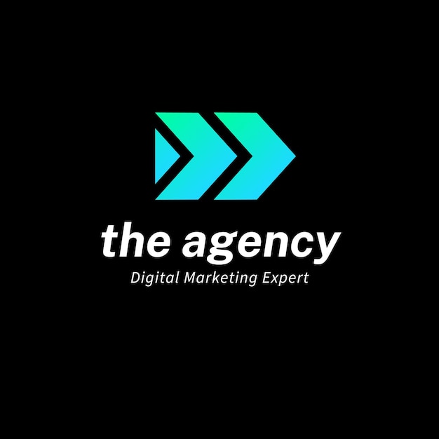 Free vector blue and green modern digital agency logo