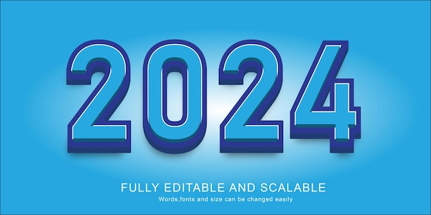 Free vector editable 3d text effect 2024