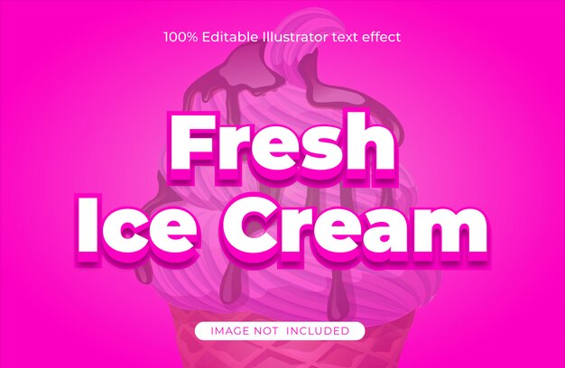 Fresh ice cream editable text effect with gradient background