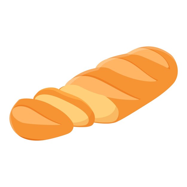 Freshly baked sliced bread isolated on white background isometric view