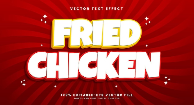 fried chicken 3d editable text effect style suitable for spicy food products