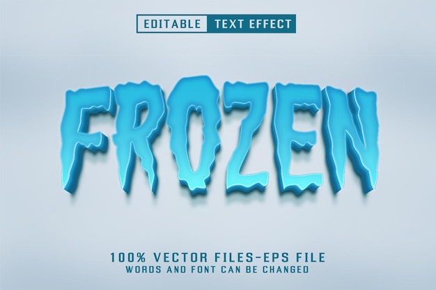 frozen 3d text editable text effect