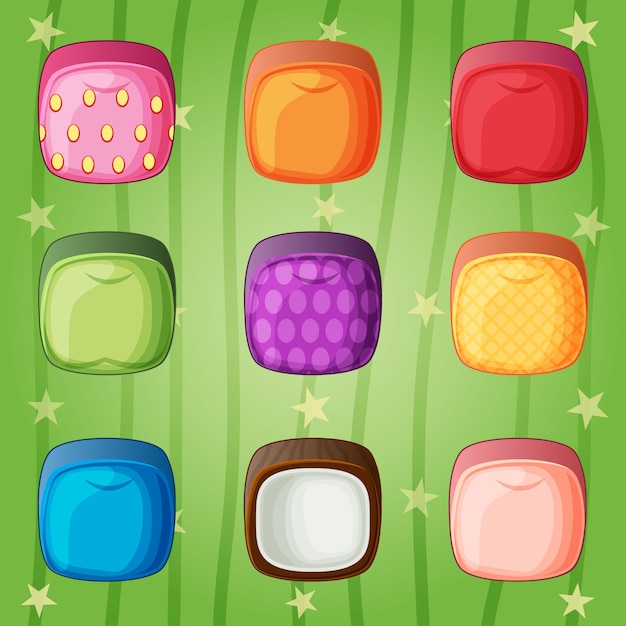 fruits cube candy colorful match 3 game style.