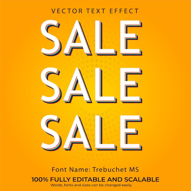 Fully editable vector text effect style