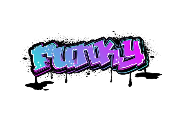 funky graffiti lettering typography art illustration