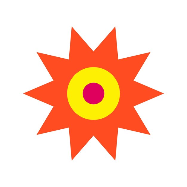Funny bright modern hippie flower vector illustration